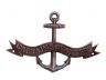 Antique Copper Captains Quarters Anchor With Ribbon Sign 8 - 1