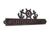 Antique Copper Ship Happens Sign with Ship Wheel and Anchors 12 - 1