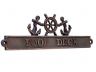Antique Copper Poop Deck Sign with Ship Wheel and Anchors 12 - 1