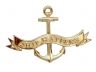 Brass Ship Happens Anchor With Ribbon Sign 8 - 1