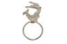 Whitewashed Cast Iron Decorative Arching Mermaid Bathroom Set of 3 - Large Bath Towel Holder and Towel Ring and Toilet Paper Holder - 2
