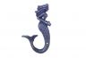 Rustic Dark Blue Cast Iron Decorative Mermaid Hook 6 - 1