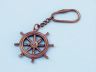 Antique Copper Ship Wheel Key Chain 5 - 1