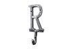 Rustic Silver Cast Iron Letter R Alphabet Wall Hook 6 - 1