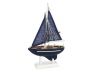 Wooden Deep Blue Sea Model Sailboat Christmas Tree Ornament - 3
