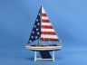 Wooden Decorative Sailboat Model with USA Flag Sails 12 - 3
