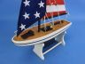 Wooden Decorative Sailboat Model with USA Flag Sails 12 - 5