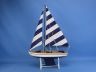Wooden It Floats 21 - Rustic Blue Striped Floating Sailboat Model - 6