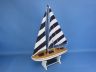 Wooden It Floats 21 - Rustic Blue Striped Floating Sailboat Model - 2