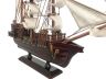 Wooden Ben Franklins Black Prince White Sails Pirate Ship Model 20 - 3
