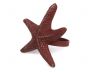 Red Whitewashed Cast Iron Starfish Napkin Ring 3 - set of 2 - 1