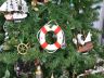 White Lifering with Red Bands Christmas Tree Ornament 6  - 2