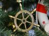 Solid Brass Ship Wheel Christmas Tree Ornament - 2