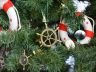 Solid Brass Ship Wheel Christmas Tree Ornament - 1