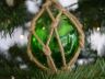Glass and Rope Green Fishing Float Christmas Tree Ornament - 1
