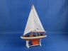Wooden Decorative Sailboat Model 12 - Orange Model Boat - 6