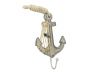 Wooden Whitewashed Decorative Anchor with Hook 7 - 5
