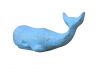 Rustic Light Blue Cast Iron Whale Paperweight 5 - 1