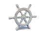 Whitewashed Cast Iron Ship Wheel Door Stopper 9 - 2
