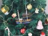 Wooden Fisher King Model Fishing Boat Christmas Tree Ornament - 3