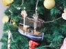Wooden Fisher King Model Fishing Boat Christmas Tree Ornament - 1