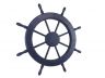 Wooden Rustic All Dark Blue Decorative Ship Wheel 30 - 5