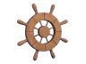 Rustic Wood Finish Decorative Ship Wheel 9 - 2