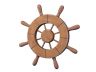 Rustic Wood Finish Decorative Ship Wheel 9 - 5