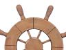 Rustic Wood Finish Decorative Ship Wheel 9 - 1