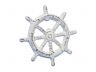 Whitewashed Cast Iron Ship Wheel Bottle Opener 3.75 - 2