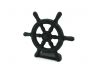 Seaworn Blue Cast Iron Ship Wheel Door Stopper 9 - 1
