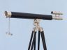 Floor Standing Brushed Nickel With Leather Griffith Astro Telescope 65 - 7