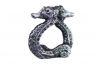Antique Silver Cast Iron Seahorse Napkin Ring 3 - Set of 2 - 1