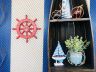 Red Decorative Ship Wheel With Anchor 12 - 2