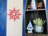Red Decorative Ship Wheel With Seashell 12 - 2