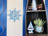 Rustic All Light Blue Decorative Ship Wheel With Anchor 12 - 2