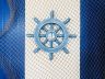 Rustic All Light Blue Decorative Ship Wheel With Sailboat 12 - 1