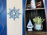Rustic All Light Blue Decorative Ship Wheel With Seashell 12 - 2