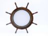 Deluxe Class Wood and Antique Brass Ship Wheel Porthole Mirror 36 - 2