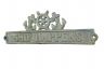 Antique Bronze Cast Iron Ship Happens Sign with Ship Wheel and Anchors 9 - 2