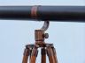 Floor Standing Antique Copper With Leather Galileo Telescope 65 - 2