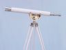 Floor Standing Chrome With White Leather Anchormaster Telescope 50 - 8