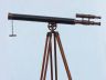 Floor Standing Bronzed With Leather Griffith Astro Telescope 65 - 4