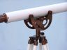 Floor Standing Antique Copper With White Leather Anchormaster Telescope 50 - 5