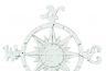 Rustic Whitewashed Cast Iron Large Decorative Rose Compass 19  - 1