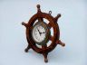 Deluxe Class Wood and Antique Brass Ship Steering Wheel Clock 12 - 4