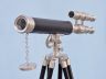Floor Standing Brushed Nickel With Leather Griffith Astro Telescope 50 - 2
