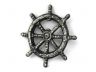 Antique Silver Cast Iron Ship Wheel Bottle Opener 3.75 - 2