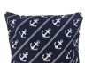 Decorative Blue Pillow with White Rope and Anchors Throw Pillow 16 - 6
