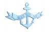 Dark Blue Whitewashed Cast Iron Seas the Day Anchor Sign 8  - 1